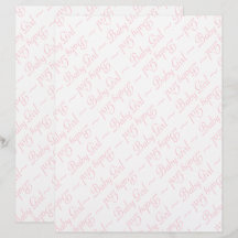 ライトピンクのベビーガールスクリプトスクラップブック作り紙