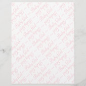 ライトピンクのベビーガールスクリプトスクラップブック作り紙 (裏面)