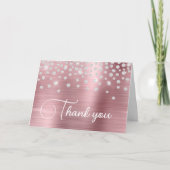 ライトピンクのホイルダイヤモンドコンフェッティ 50歳の誕生日 サンキューカード (正面)