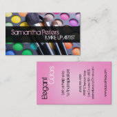 ライトピンクのメイクアップアーティストパレット名刺 名刺 (正面/裏面)