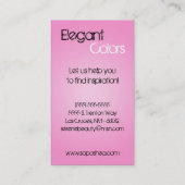 ライトピンクのメイクアップアーティストパレット名刺 名刺 (裏面)
