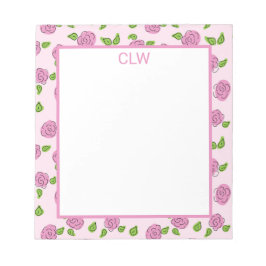 ライトピンクのメモ帳で花ピンクを開く ノートパッド