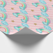 ライトピンクのレインボーパターン ラッピングペーパー (角)