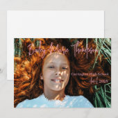 ライトピンクの写真 卒業おめでとうカード 招待状 (正面/裏面)