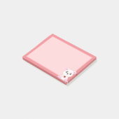 ライトピンクの可愛いシロクマの漫画 ポストイット (アングル)