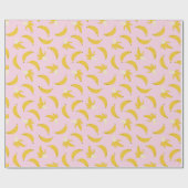 ライトピンクの可愛いバナナ ラッピングペーパー (フラット)