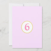 ライトピンクの可愛いプリンセス 6歳の誕生日パーティー 招待状 (裏面)