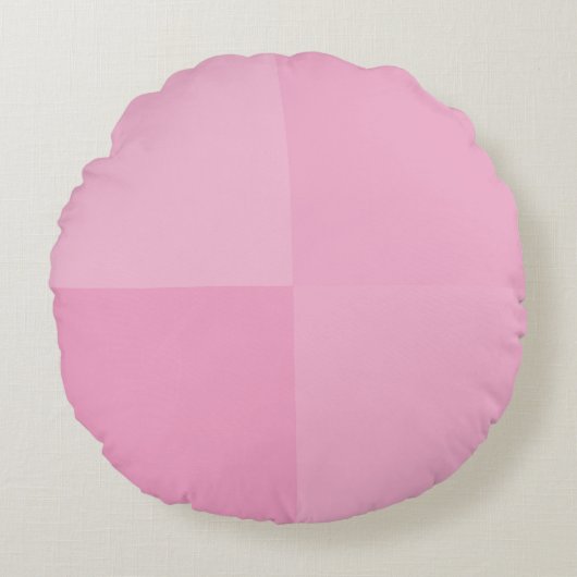 ライトピンクの幾何学正方形 ラウンドクッション (正面)