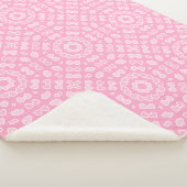 ライトピンクの抽象芸術ハートパターン シェルパブランケット (3/4)