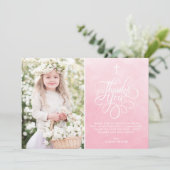 ライトピンクの水の色の最初の聖餐式 サンキューカード (スタンド正面)