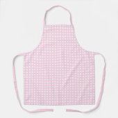 ライトピンクの白い四角形のグリッドパターン エプロン (正面)