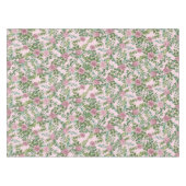 ライトピンクの芍薬とバラの花のウェディング テーブルクロス (正面(横))