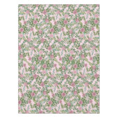 ライトピンクの芍薬とバラの花のウェディング テーブルクロス (正面)