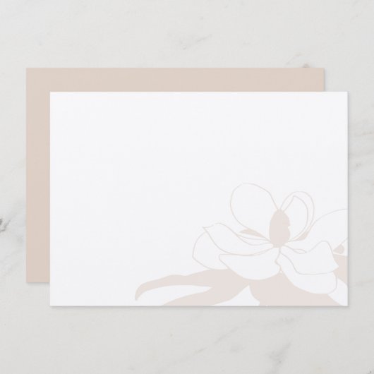 ライトピンクの花ゆりシンプルのモダン固定 サンキューカード (正面/裏面)
