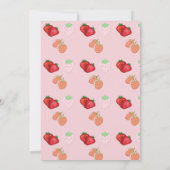 ライトピンクの苺のファーストガール ファーストバースデー 招待状 (裏面)