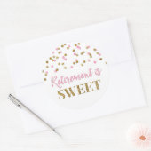 ライトピンクの金ゴールド紙吹雪退職者は甘い ラウンドシール (封筒)