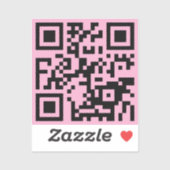 ライトピンクのQRコード シール (シート)