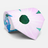 ライトピンクアクアブルー&ターコイズフローラモチーフ ネクタイ (ロール)