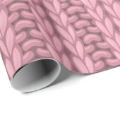 ライトピンクウィンター編み物ウールパターン ラッピングペーパー (ロールコーナー)