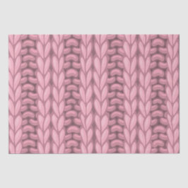 ライトピンクウィンター編み物ウールパターン 薄葉紙
