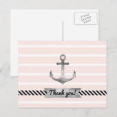 ライトピンクウォーターカラーいかりパーソナライズされた文字 ポストカード (正面/裏面)