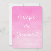 ライトピンクウォーターカラー卒業パーティー招待状 招待状 (裏面)