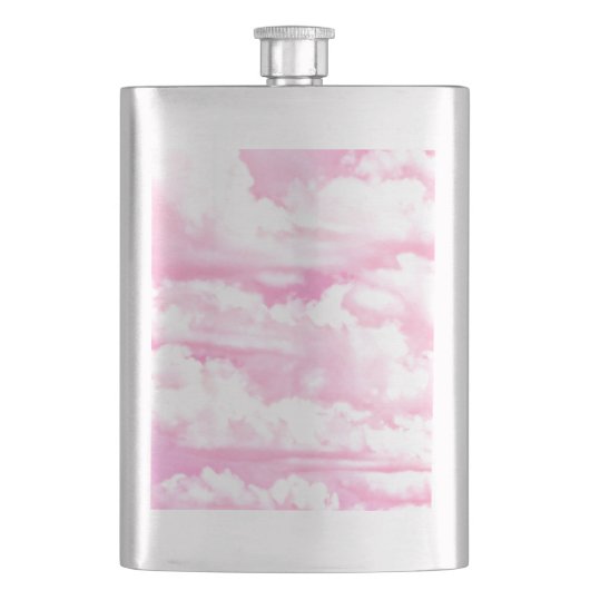 ライトピンクエレガント雲の色 フラスク (正面)