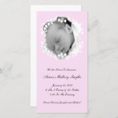 ライトピンクガール新生児フォトカード 案内状 (正面/裏面)