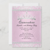ライトピンクキンセアニェラ15thバースデーパーティティアラ 招待状 (正面)