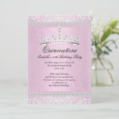 ライトピンクキンセアニェラ15thバースデーパーティティアラ 招待状 (スタンド正面)