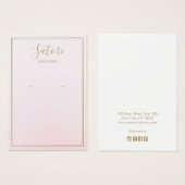 ライトピンクグラデーションシグネチャーフォントイヤリングディスプレイ (正面&裏面)