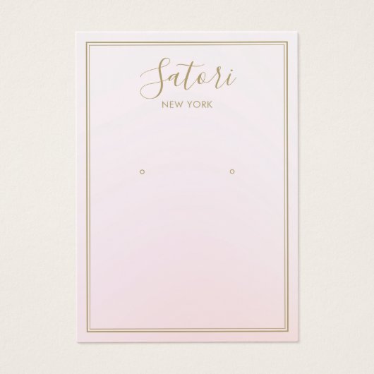 ライトピンクグラデーションシグネチャーフォントイヤリングディスプレイ (正面)