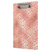 ライトピンクグラデーション&金ゴールドグラムグリッター水玉模様 クリップボード (左)