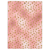 ライトピンクグラデーション&金ゴールドグラムグリッター水玉模様 クリップボード (裏面)