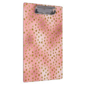 ライトピンクグラデーション&金ゴールドグラムグリッター水玉模様 クリップボード (右)