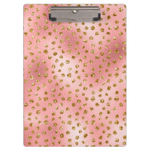 ライトピンクグラデーション&金ゴールドグラムグリッター水玉模様