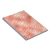 ライトピンクグラデーション&金ゴールドグラムグリッター水玉模様 ノートブック (右側)