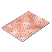 ライトピンクグラデーション&金ゴールドグラムグリッター水玉模様 ノートブック (左側)