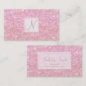 ライトピンクグリッターシックグラムグリジーサロンスパ 名刺 (正面/裏面)