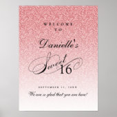 ライトピンクグリッタースイーツ16いろパーソナライズされたうこそ ポスター (正面)