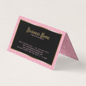 ライトピンクグリッター及び金ゴールド枠 名刺 (裏面)