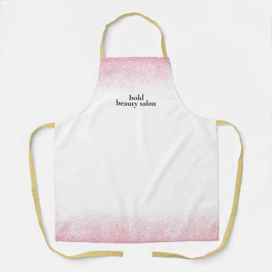 ライトピンクグリッター美しいサロン エプロン (正面)