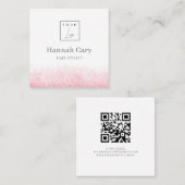 ライトピンクグリッター美しいサロン スクエア名刺 (正面/裏面)