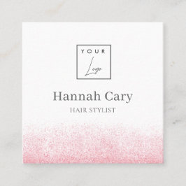 ライトピンクグリッター美しいサロン スクエア名刺
