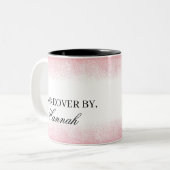 ライトピンクグリッター美しいサロン ツートーンマグカップ (正面左)