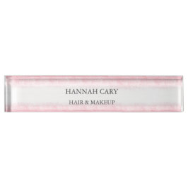 ライトピンクグリッター美しいサロン デスクネームプレート