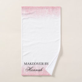 ライトピンクグリッター美しいサロン ハンドタオル