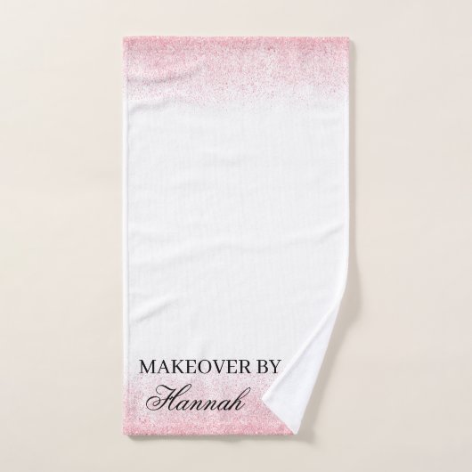 ライトピンクグリッター美しいサロン ハンドタオル (ハンドタオル)