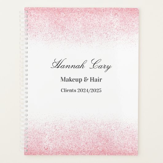 ライトピンクグリッター美しいサロン プランナー手帳 (正面)