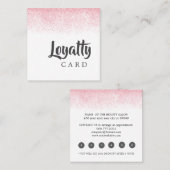 ライトピンクグリッター美しいサロン ロイヤリティカード (正面/裏面)